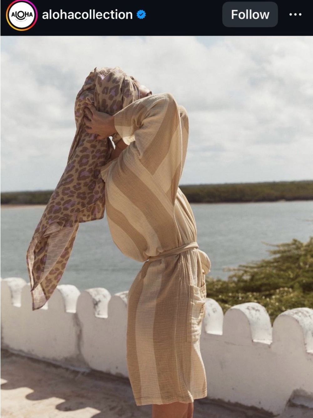 Aloha Collection Striped Cover-Up/Robe